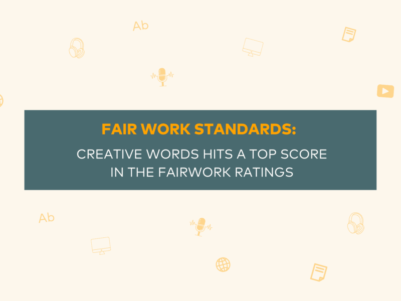 fair work standards: creative words hits a top score in the fairwork ratings